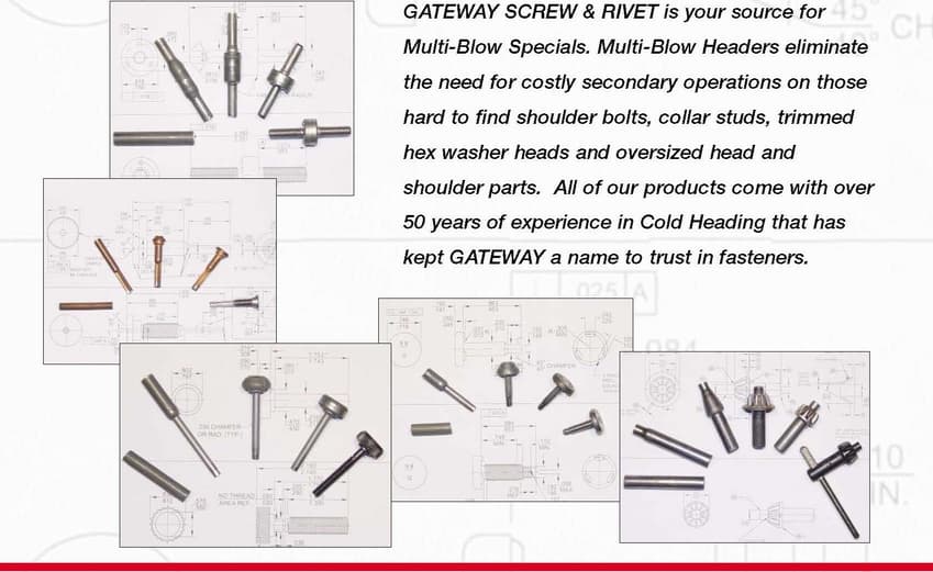 Multi-blow cold-formed specialty fastener parts